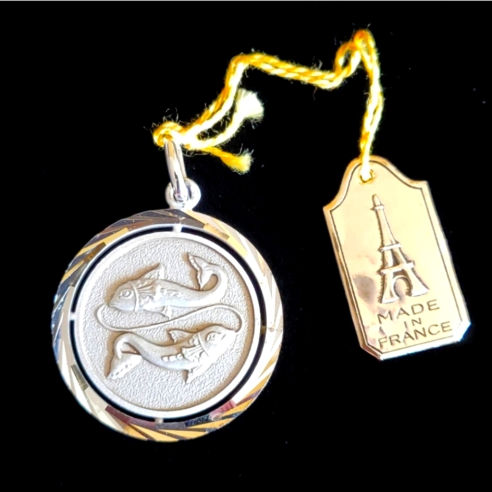 Pisces Zodiac Silver Pendant
